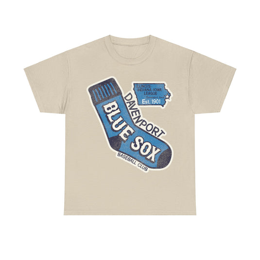 Davenport Blue Sox Nostalgic Retro Baseball Team T-shirt