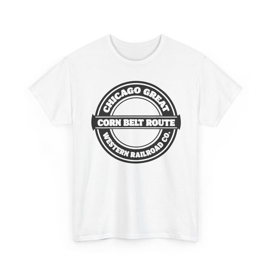 Chicago Great Western Corn Belt Route Railroad Logo Train T-Shirt