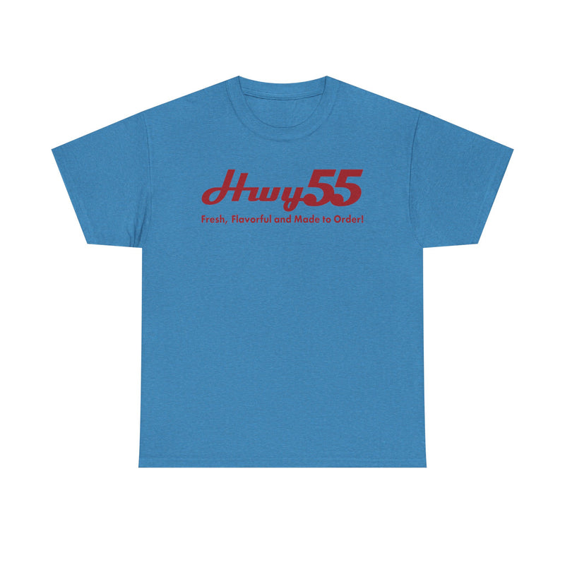 Load image into Gallery viewer, Hwy 55 T-Shirt Fresh Flavorful and Made to Order Defunct Restaurant Chain Tee
