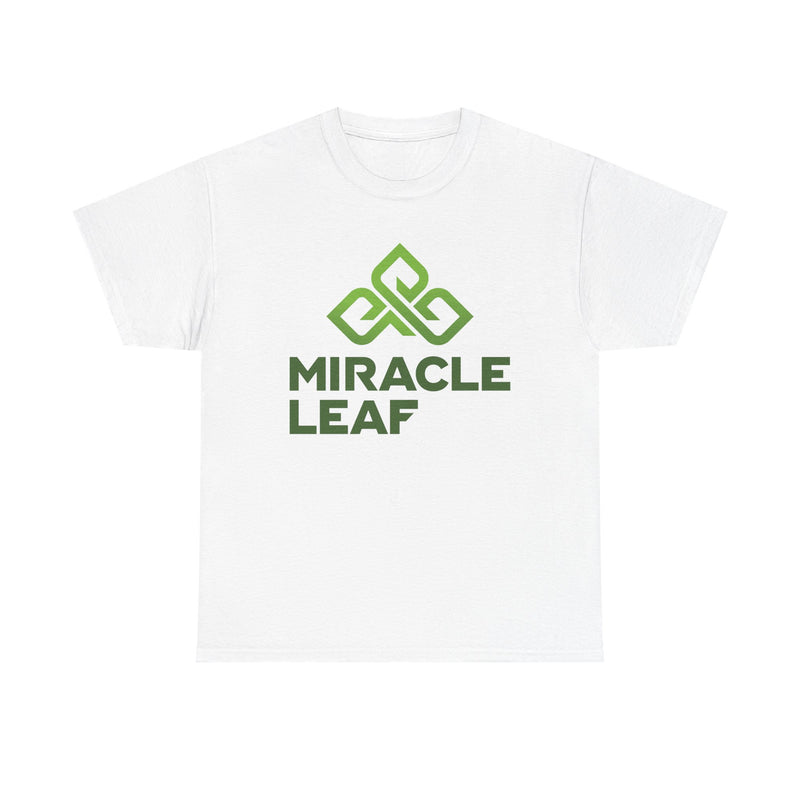 Load image into Gallery viewer, Miracle Leaf Medical Marijuana T-Shirt Defunct Dispensary Bankrupt Logo Tee
