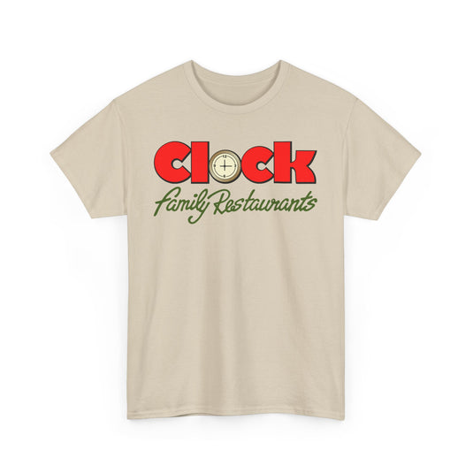 Clock Family Restaurants Vintage Diner Classic Restaurant Logo T-Shirt
