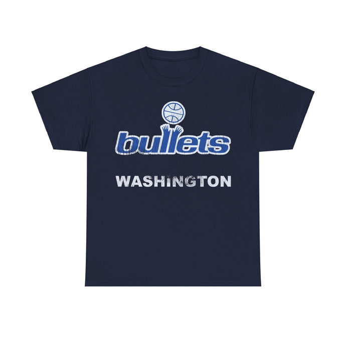 Washington Bullets Blue Logo Basketball Nostalgic Retro T-shirt