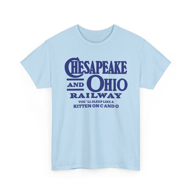 Load image into Gallery viewer, Chesapeake Ohio Railway Sleep Like Kitten Railroad Logo T-Shirt
