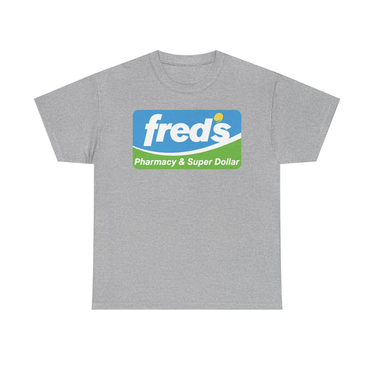 Fred's Pharmacy & Super Dollar Blue Green Retro Logo T-Shirt