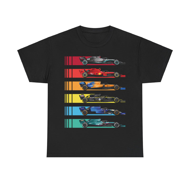 Load image into Gallery viewer, Formula Race Cars Fast 6 Nostalgic Retro Car T-shirt
