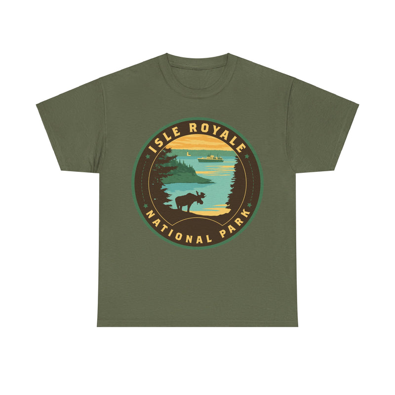 Load image into Gallery viewer, Isle Royale National Park Michigan Round Logo T-shirt
