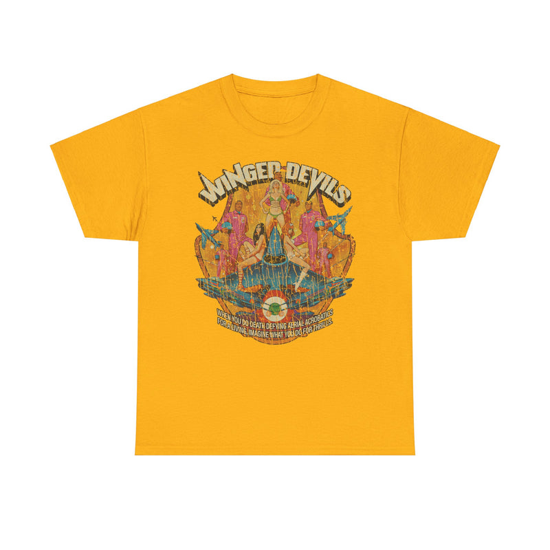 Load image into Gallery viewer, Winged Devils 1972 Aerobatic Comedy Action Movie T-shirt
