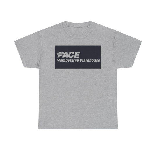 PACE Membership Warehouse Club Navy Blue Logo Bulk Shopping Nostalgic T-shirt