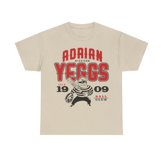 Adrian Yeggs Est 1909 Michigan Baseball T-shirt