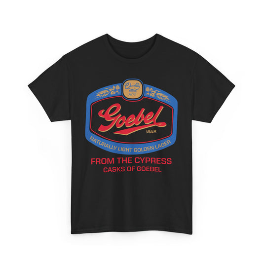 Goebel Beer Quality Since 1875 Logo Cypress Casks Detroit Michigan T-Shirt