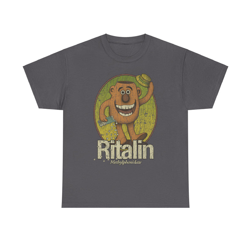 Load image into Gallery viewer, Ritalin Man 1975 Methylphenidate Advertising Logo T-shirt

