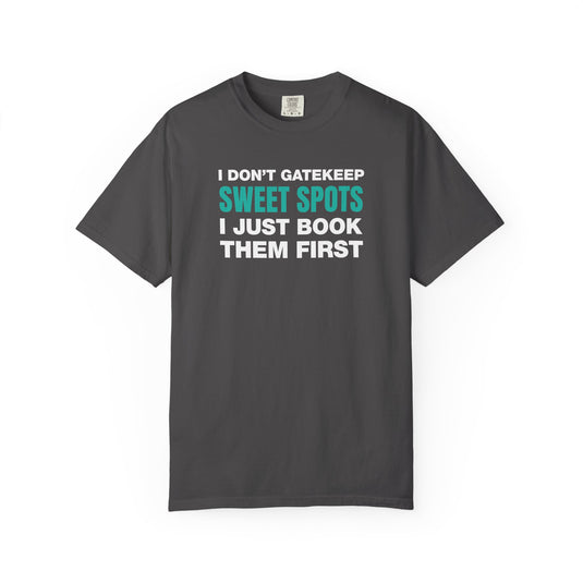 Gatekeep Travel Sweet Spots Credit Card Points Miles Teal T-shirt