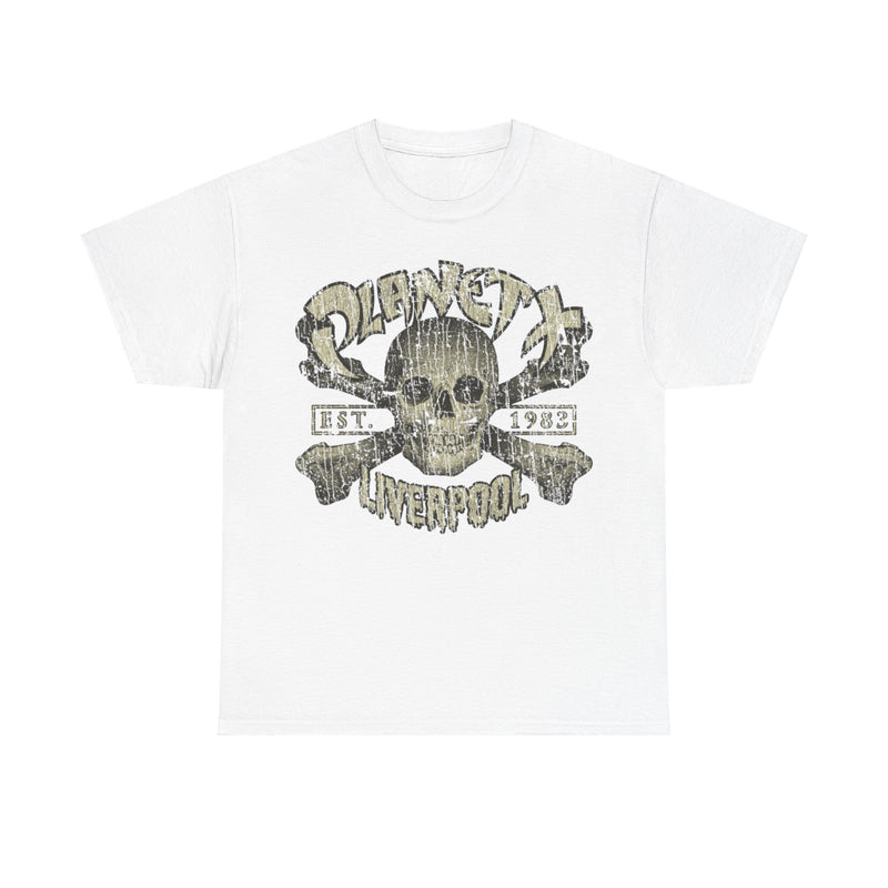 Load image into Gallery viewer, Planet X Liverpool Skull 1983 Nightclub Distressed Print T-shirt
