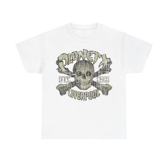 Planet X Liverpool Skull 1983 Nightclub Distressed Print T-shirt