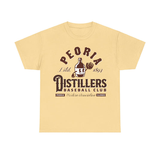 Peoria Distiller Est 1894 Illinois Baseball T-shirt