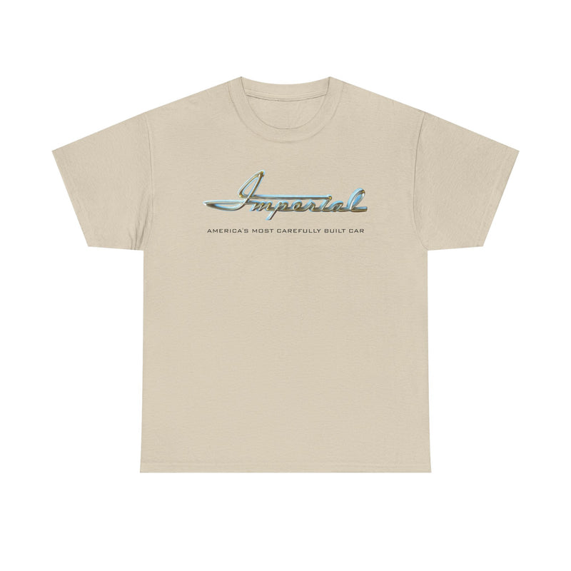 Load image into Gallery viewer, Imperial America&#39;s Most Carefully Built Car Chrome Script T-shirt
