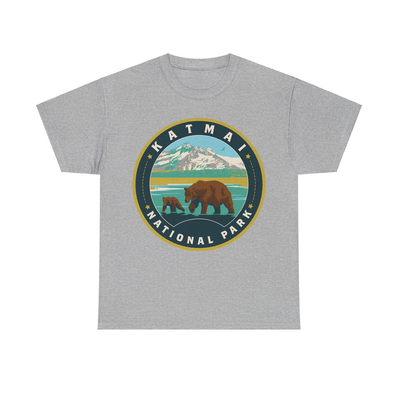 Load image into Gallery viewer, Katmai National Park Alaska Round Logo T-shirt
