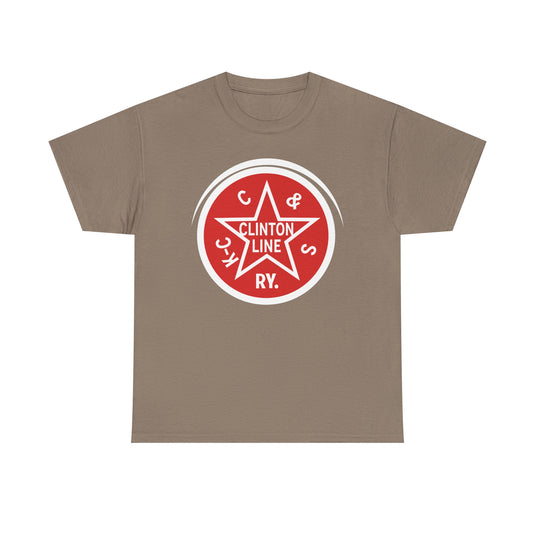Clinton Line Railway Star Logo Vintage Railroad Train T-Shirt