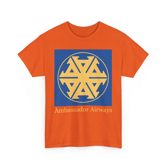 Ambassador Airways Blue Gold Emblem Classic UK Charter Airline T-shirt