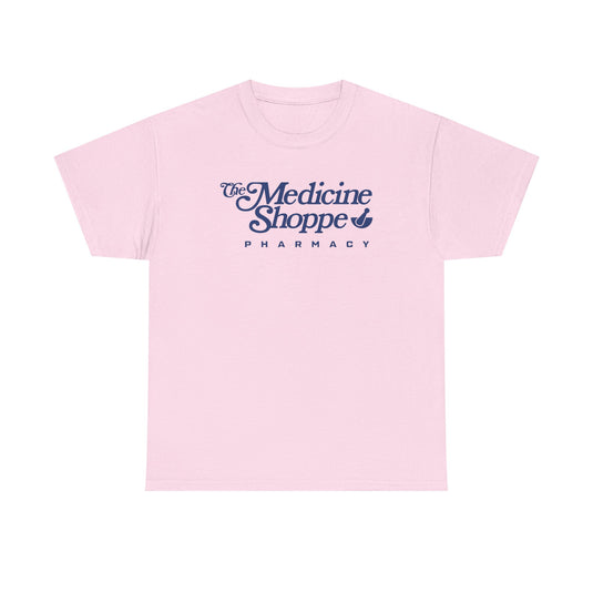 Medicine Shoppe Pharmacy T-Shirt Defunct Drugstore Bankrupt Logo Tee