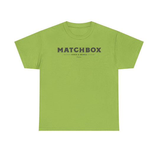 Matchbox Diner Drinks T-Shirt Defunct Restaurant Bankrupt Logo Tee