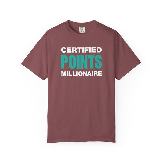 Certified Points Millionaire Credit Card Miles Travel Teal T-shirt