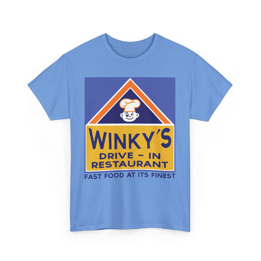 Winky's Drive-In Restaurant Fast Food Vintage Logo Chain T-Shirt