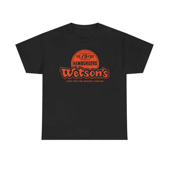 Wetson's 15¢ Hamburgers Orange Circles Vintage Logo Chain Restaurant T-Shirt