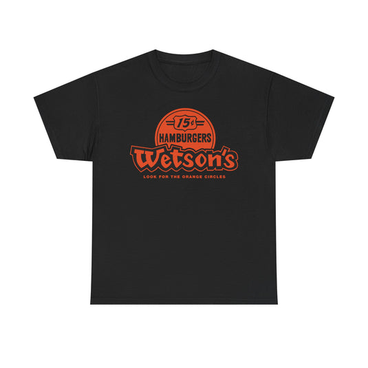 Wetson's 15¢ Hamburgers Orange Circles Vintage Logo Chain Restaurant T-Shirt