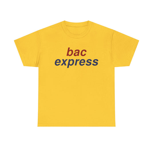 BAC Express Red Blue Two-Tone Aviation Commuter Airline Retro Logo T-shirt