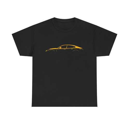 Porsche Panamera Turbo S 971 Silhouette Car Gold Logo T-shirt