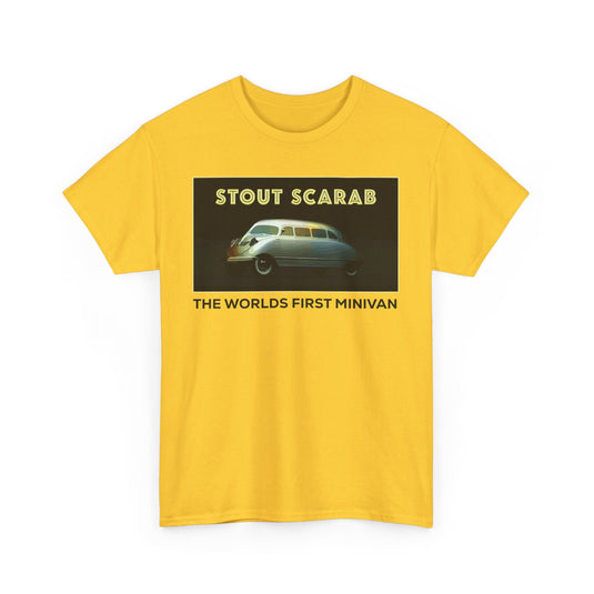 Stout Scarab The Worlds First Minivan Classic Automotive Logo T-shirt