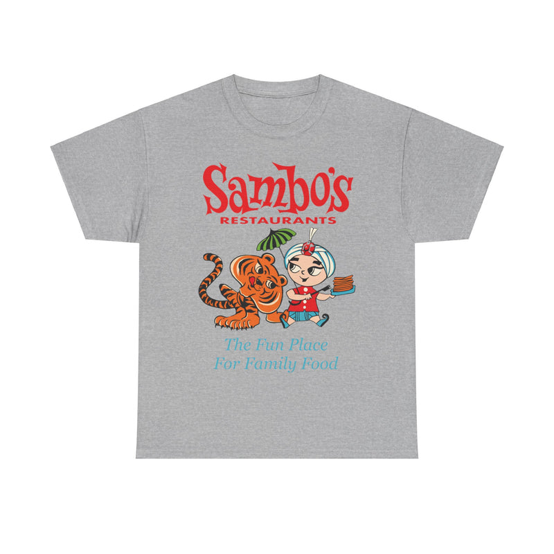 Load image into Gallery viewer, Sambos Fun Place for Family Food California Restaurant T-shirt
