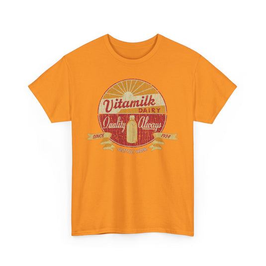 Vitamilk Dairy Seattle Washington 1934 Quality Always Milk Company Logo T-shirt