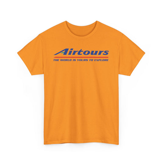 Airtours The World Is Yours To Explore Vintage Charter Airline Logo T-shirt