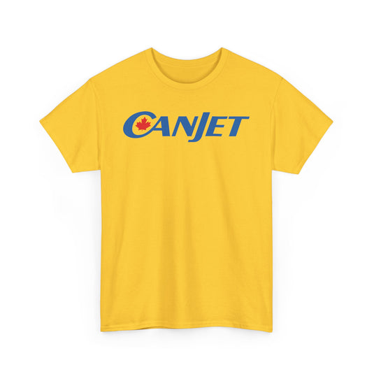 CanJet Canadian Maple Leaf Blue Logo Aviation Memorabilia T-shirt
