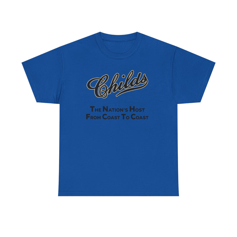 Load image into Gallery viewer, Childs Restaurants T-Shirt - American Casual Dining Industry Defunct Logo Tee
