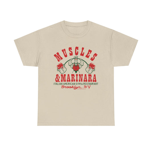 Muscles Marinara New York Italian American Gym Restaurant T-shirt
