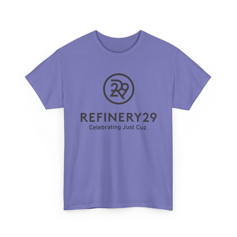 Load image into Gallery viewer, Refinery29 Celebrating Just Cuz T-Shirt Media Brand Logo Tee
