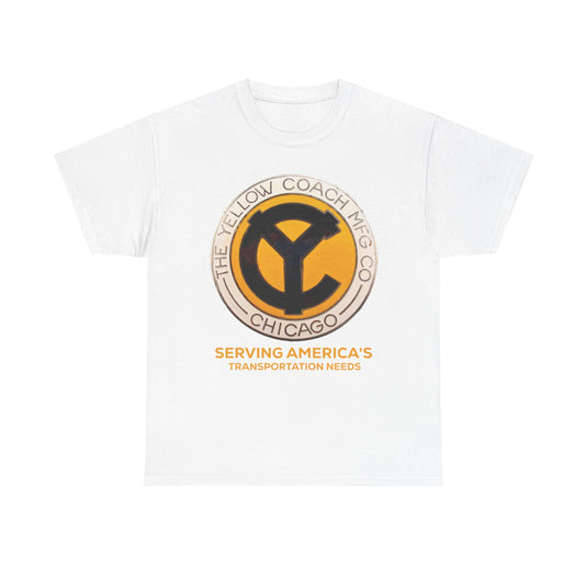 The Yellow Coach Mfg Co Chicago Serving America's Transportation Needs Vintage Logo T-shirt