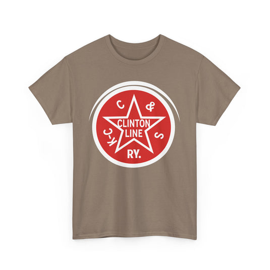 Clinton Line Railway Star Logo Vintage Railroad Train T-Shirt