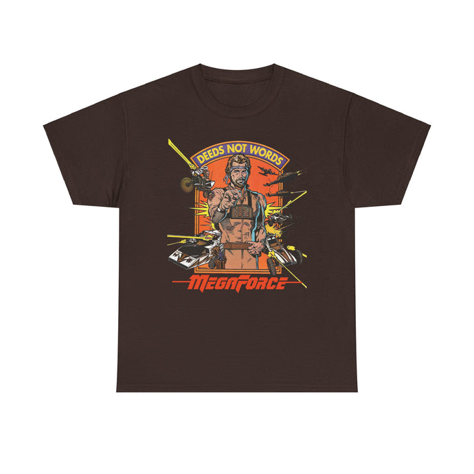 Megaforce Deeds Not Words 1982 Movie T-shirt