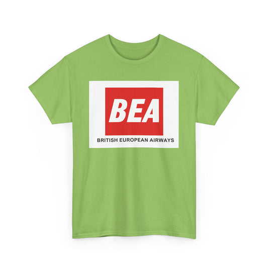 BEA British European Airways Red Square Vintage Travel Collectible T-shirt