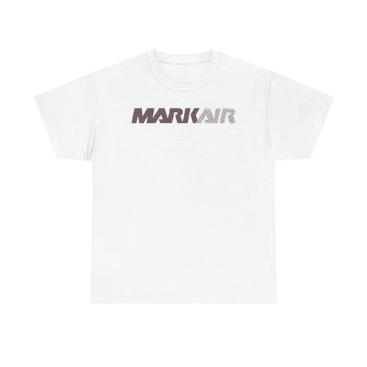 Mark Air Burgundy Striped Logo Alaska Regional Airline Vintage T-shirt