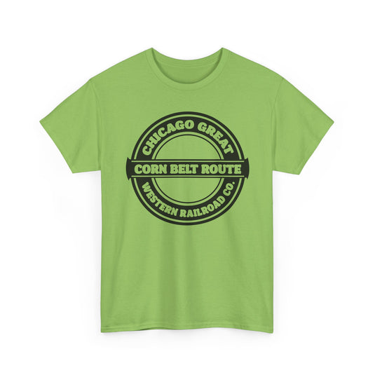 Chicago Great Western Corn Belt Route Railroad Logo Train T-Shirt