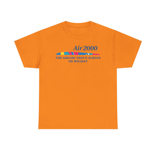 Air 2000 The Airline That's Always on Holiday Vintage Logo Aviation T-shirt