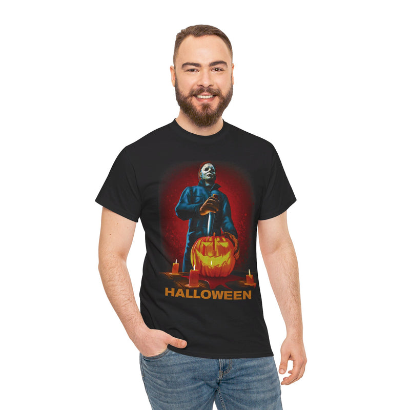 Load image into Gallery viewer, Halloween Horror Movie Michael Myers Pumpkin T-shirt
