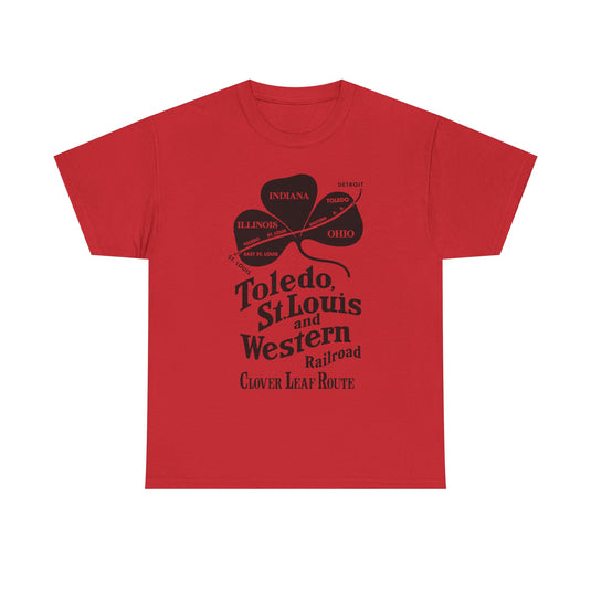 Toledo St Louis Western Clover Leaf Route Railroad Logo T-Shirt