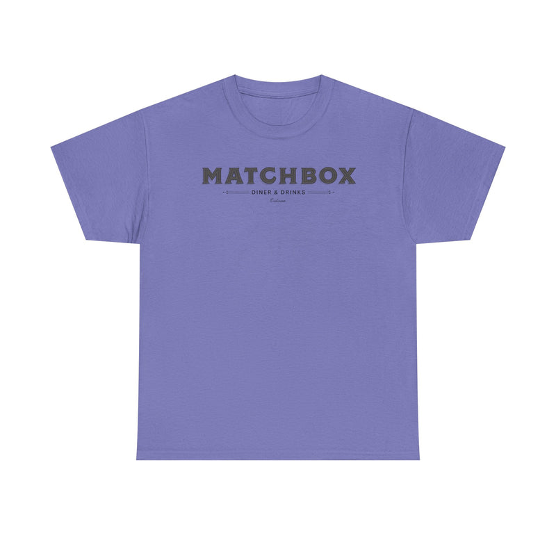 Load image into Gallery viewer, Matchbox Diner Drinks T-Shirt Defunct Restaurant Bankrupt Logo Tee
