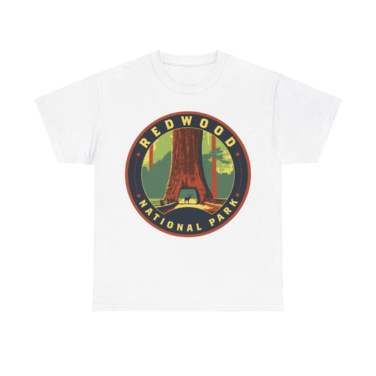 Redwood National Park California Round Logo T-shirt